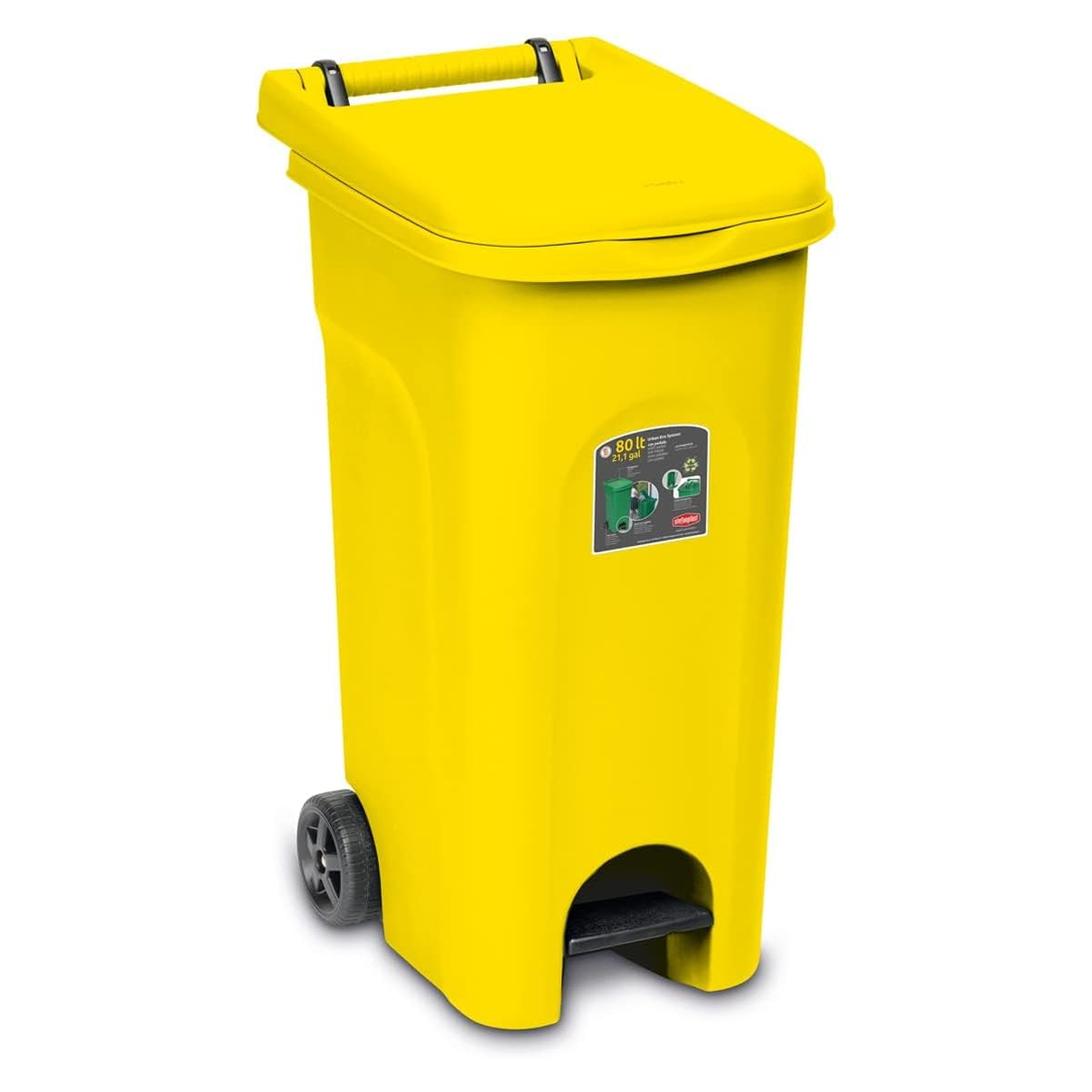 StefanPlast Bidone EcoSystem Giallo 80 LT con pedana