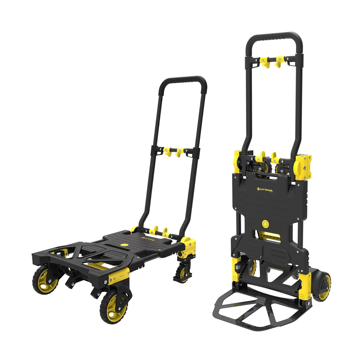 Carrello Portapacchi Pieghevole Professionale FOLD MAX 2 in 1, Trasformabile Trolley:Piattaforma 2-4 Ruote, Portatutto Richiudibile Compatto, Portata 70:137 kg, per Scatole, Pacchi e Legna Resistente